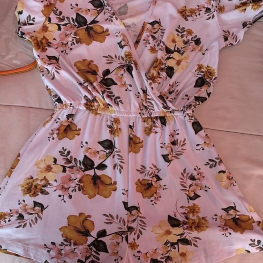 floral white romper